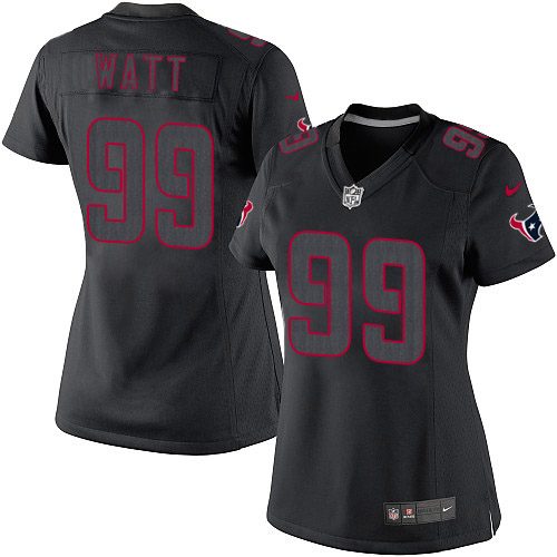 Women's Elite J.J. Watt Nike Jersey Black - #99 Impact NFL Houston Texans